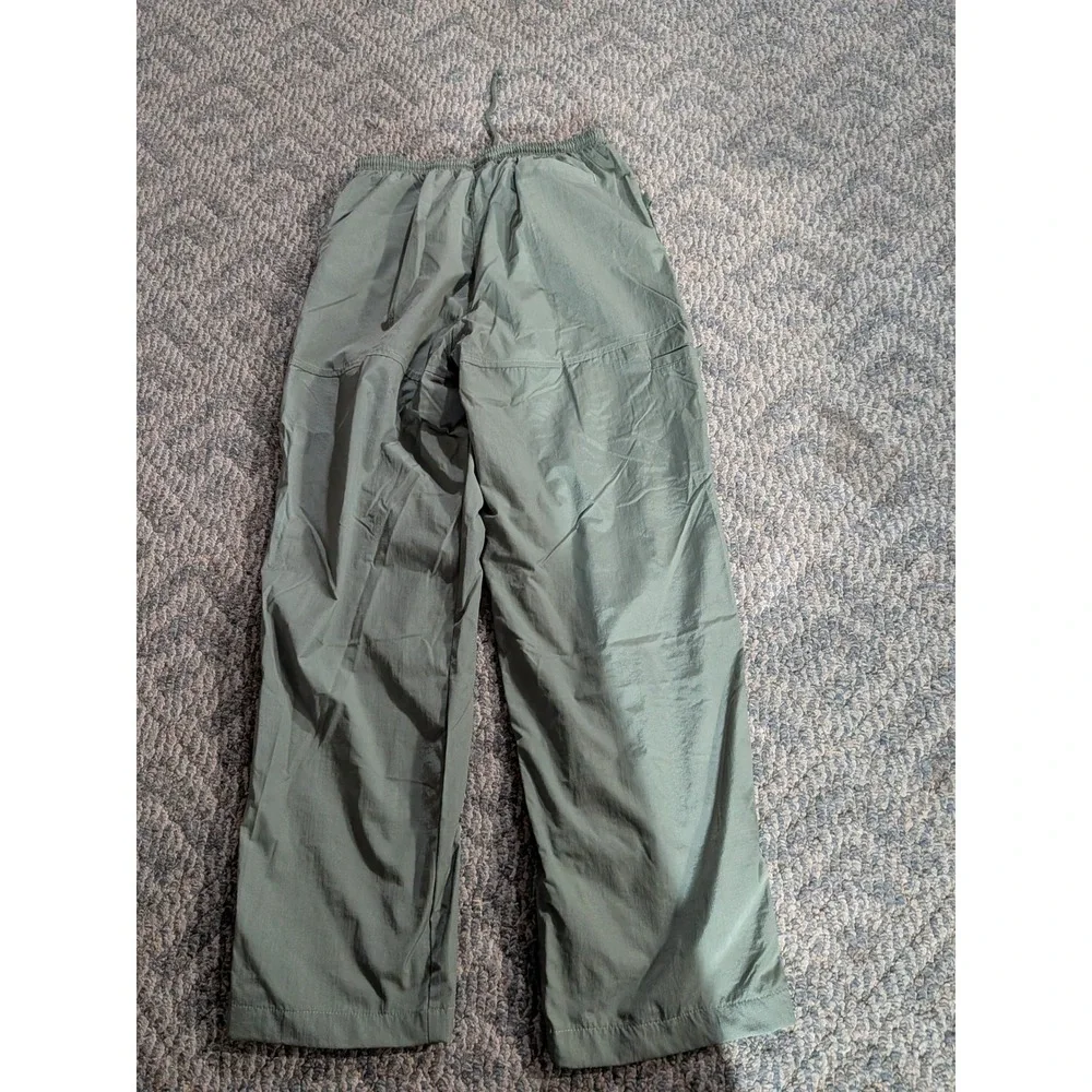 Reebok Vintage Mens Ripstop Windbreaker Pants Olive Green Mesh Lined Track M